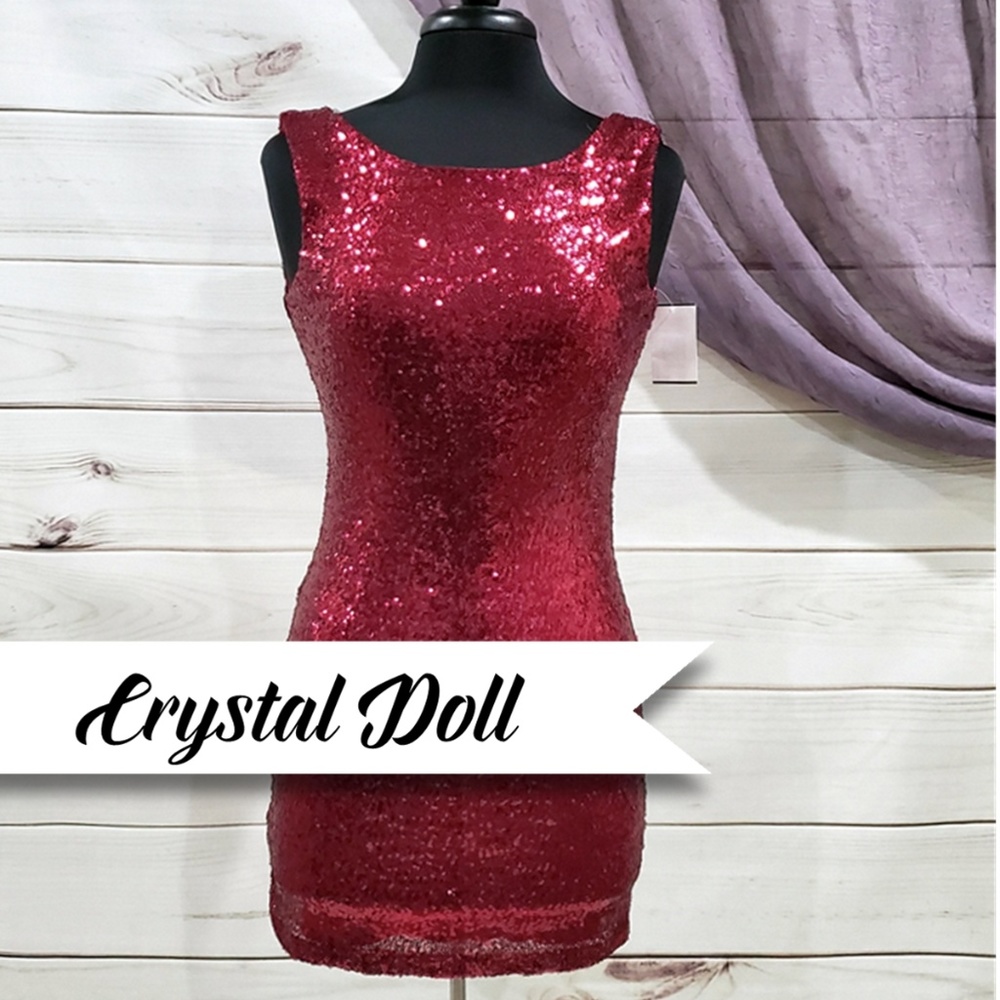 PROM | NWT | Juniors Ruby Red Sequin Mini Dress